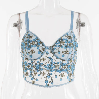 Lace Embroidery Lingerie Vest