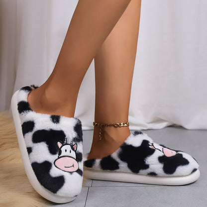 Cartoon Cow Cotton Slippers Indoor Non-slip Warm