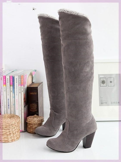 High Heeled Knee High Boots