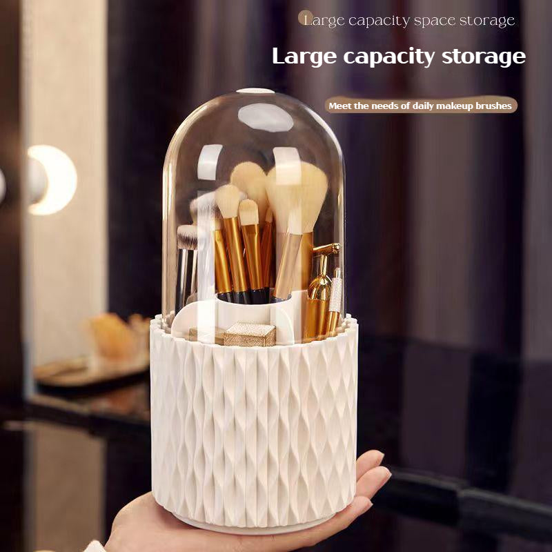 360 Rotating Large Capacity Transparent Makeup Brush Storage