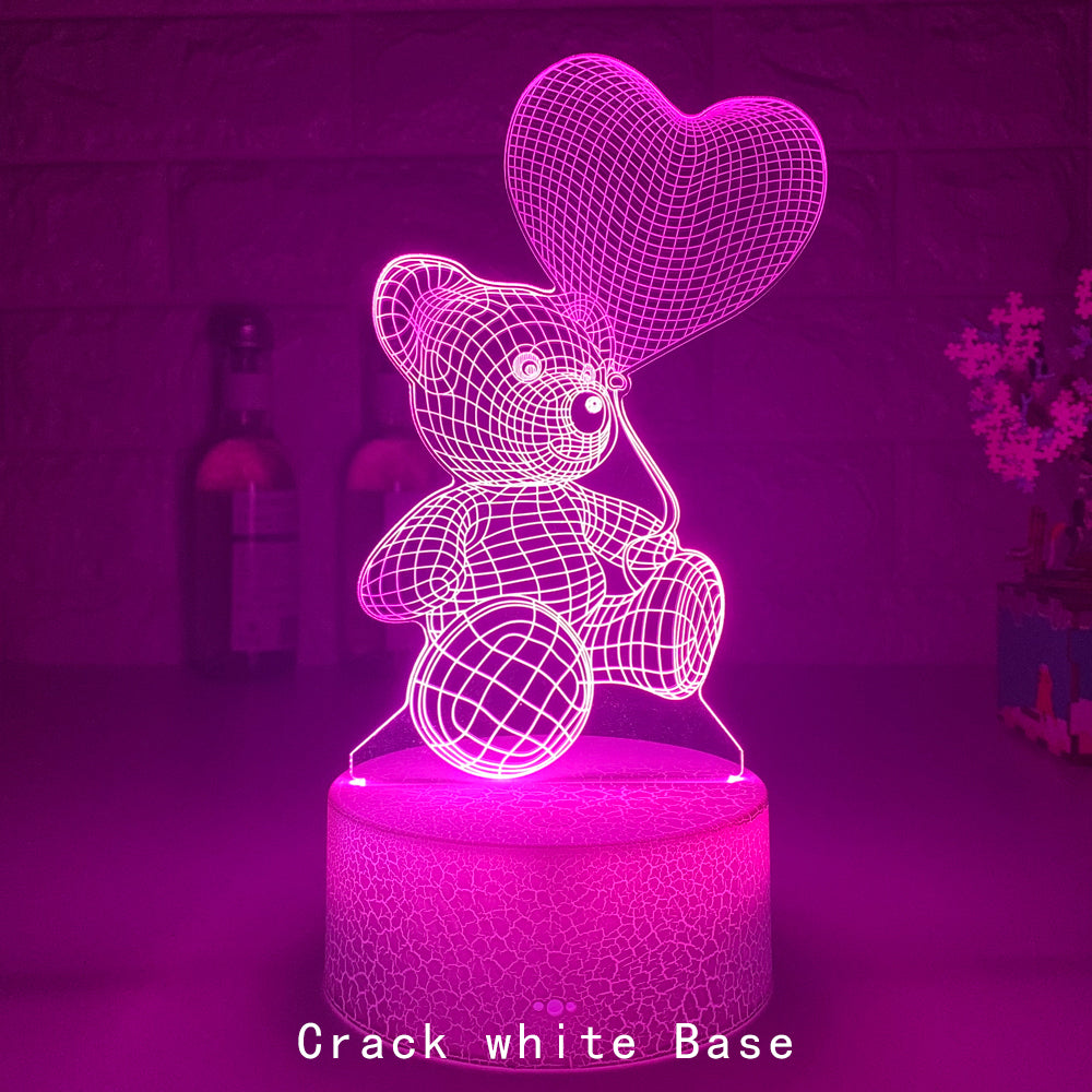 Love Bear Series Luz 3D Luz nocturna creativa Luz visual LED