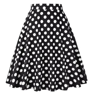Vintage  Polka Dot Mid-Skirt