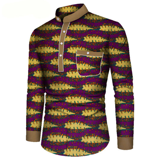 African Long Sleeve Men's Printed Casual Shirt