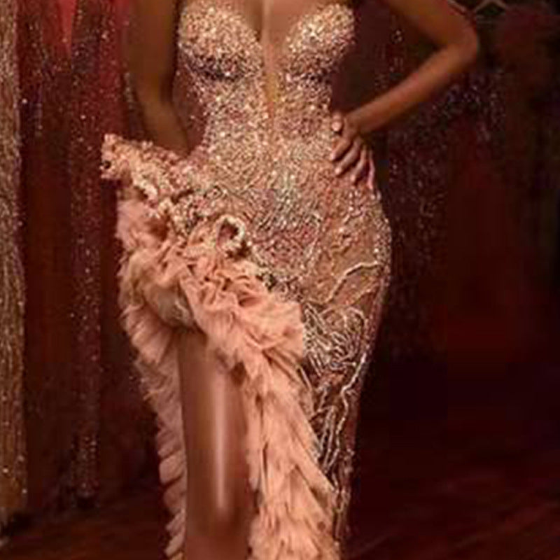 Alluring Sequined Tube Top Formal/Evening Dress