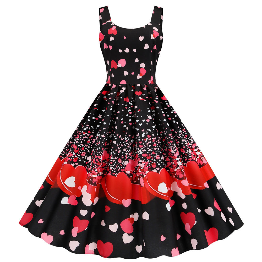 Vestido de fiesta estampado San Valentín