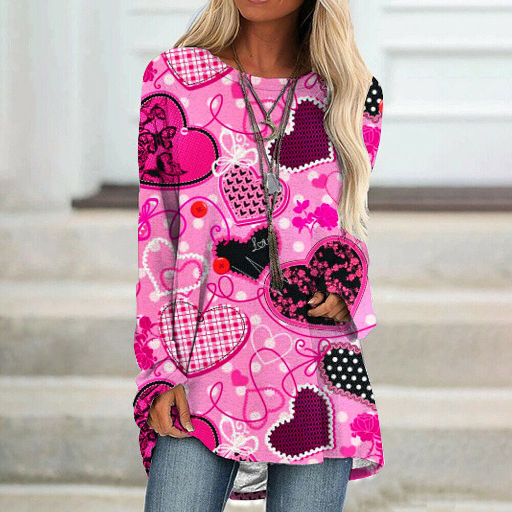 Love Print Long Sleeve Top