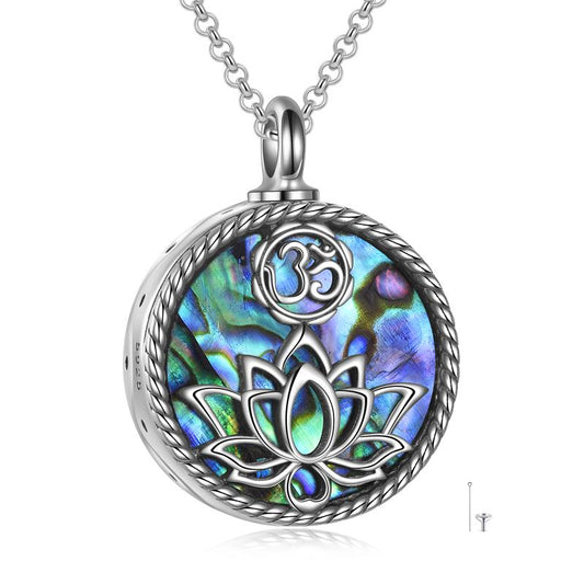 .925 Sterling Silver Yoga Lotus Urn Necklace Jewelry
