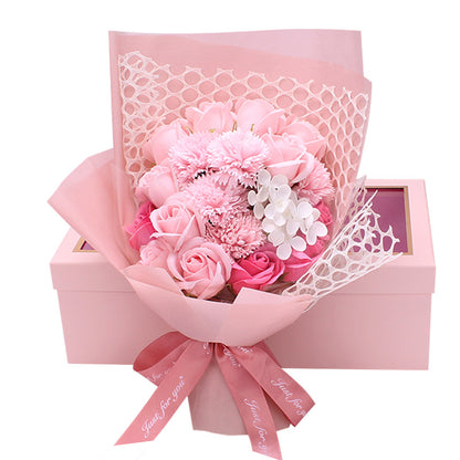 Valentine's Day 19 Rose Soap Bouquet Gift Box