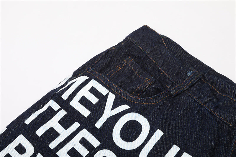 American Retro Simple Casual Jeans Street