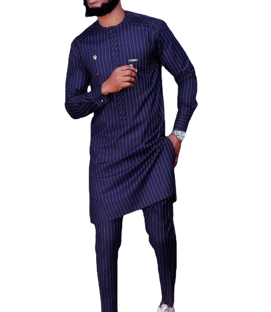 New Nubian Styled Embroidered Men's Suit Set