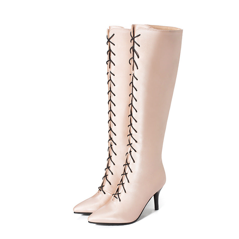 Stiletto high heel pointed high boots