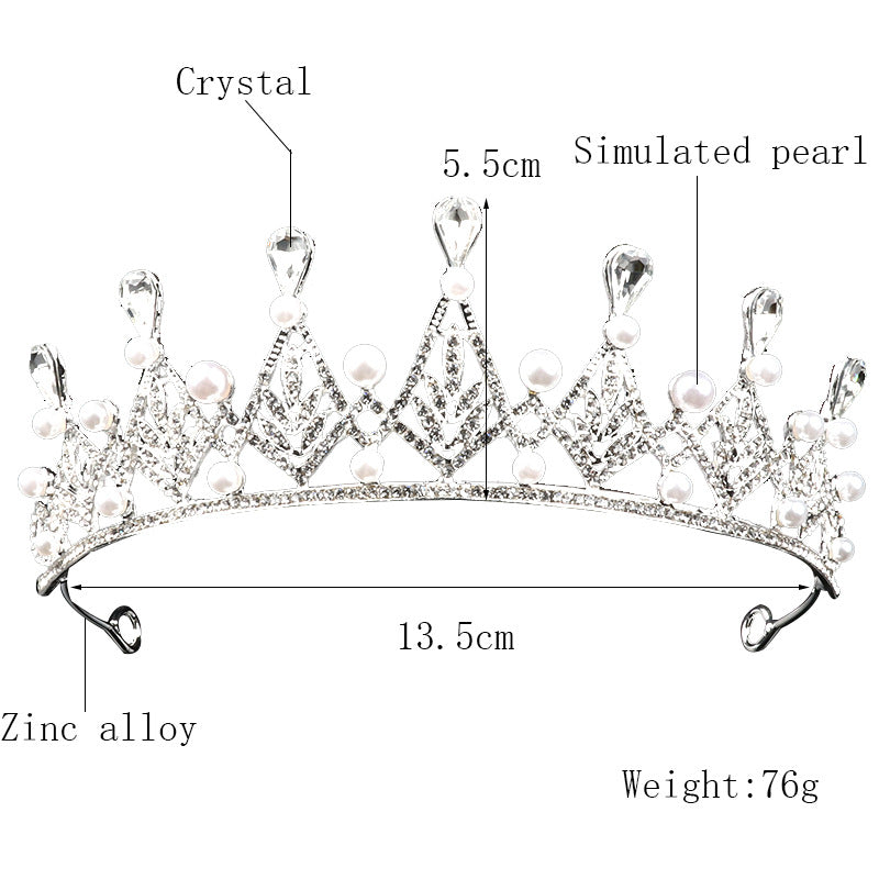 Atmospheric Imitation Pearl Crown Bride Princess Wedding