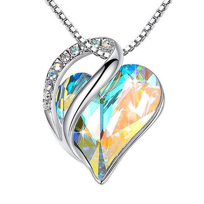 Cadena de collar geométrico en forma de corazón de plata .925