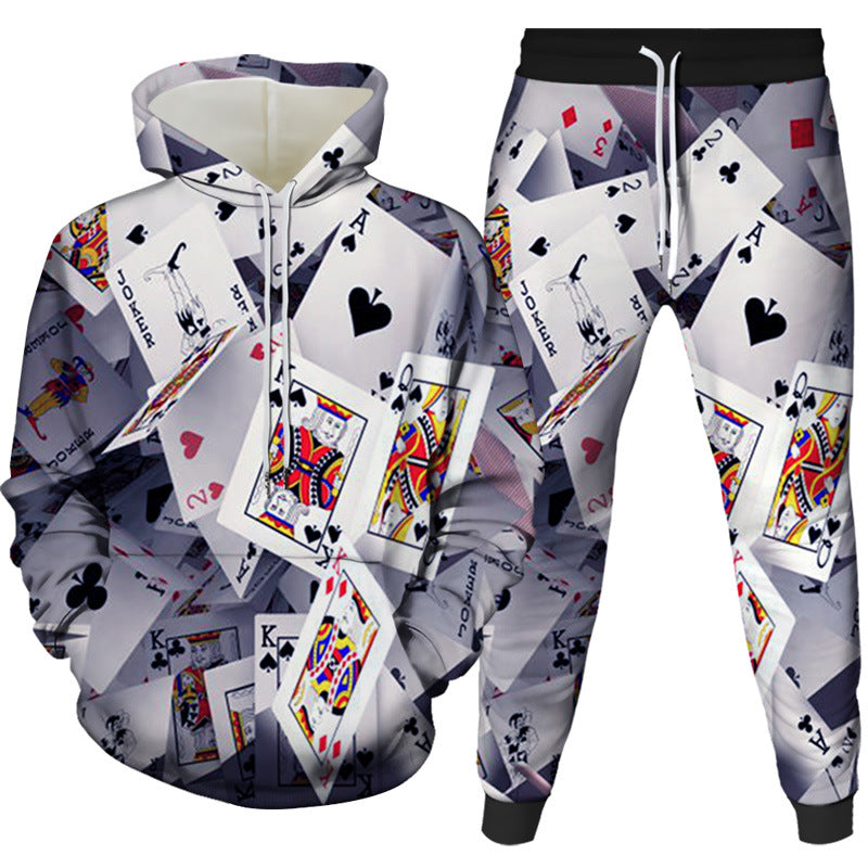 Two-piece Digital Printing Suit Hooded Sweater For Men And Women