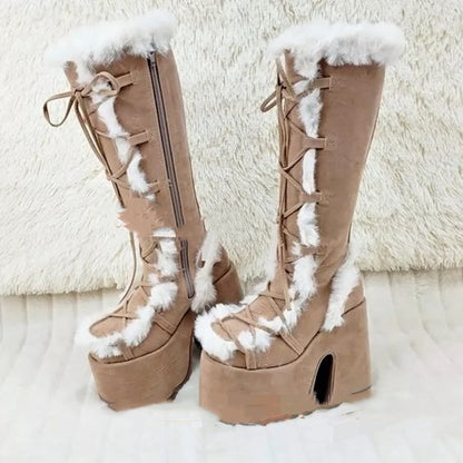 Women's Fashion Platform High Heel Platform Boots