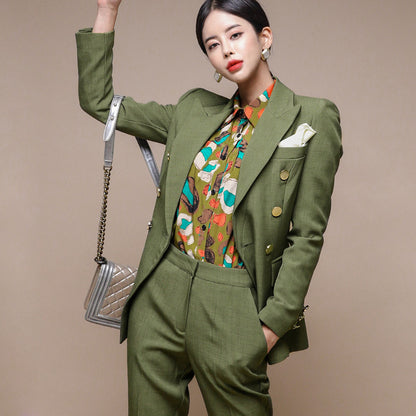 Women's Simple Straight-leg Pants Professional Suit Suit