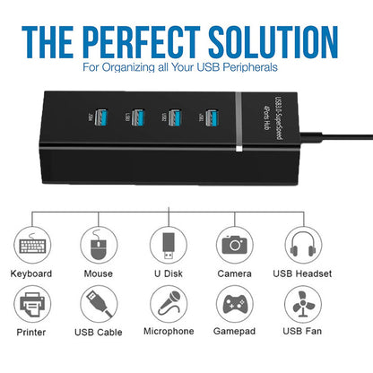 4 en 1 2,0 3,0 USB HUB Splitter alta velocidad Multi Splitter adaptador USB Cable expansor para escritorio PC portátil adaptador USB HUB