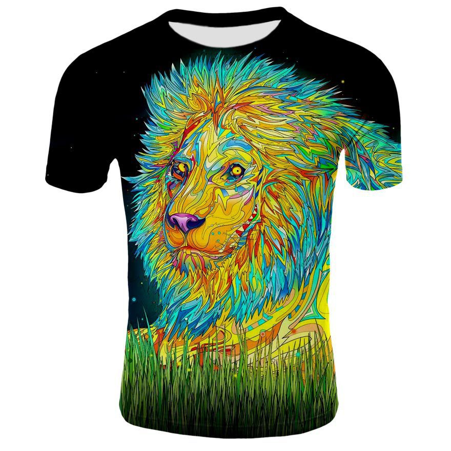 3d Men's T-shirt Animal Print Lion