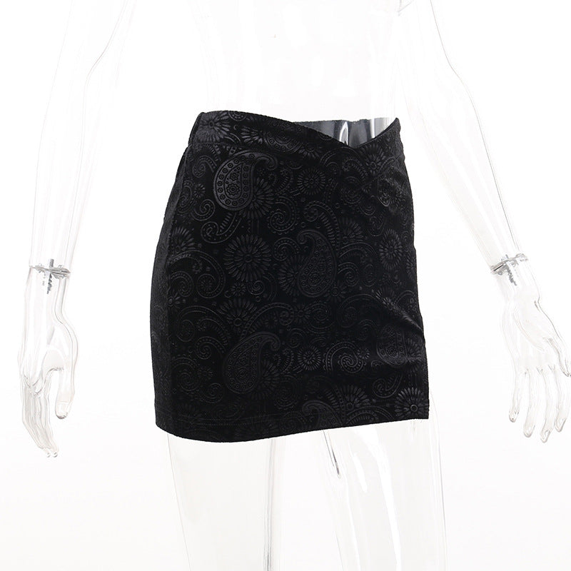 Summer Hot Girl Slim Black Split Skirt