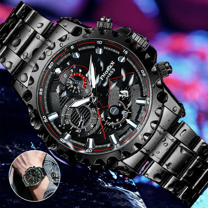 Reloj de pulsera resistente al agua para hombre, clásico, de acero inoxidable, luminoso, de cuarzo, de lujo