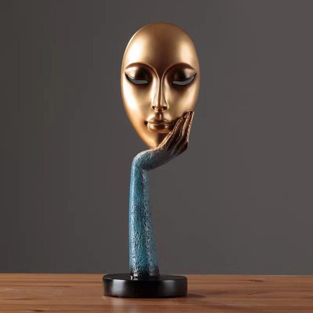 Abstract Art Thinker Thinking Lady Mask Figurine