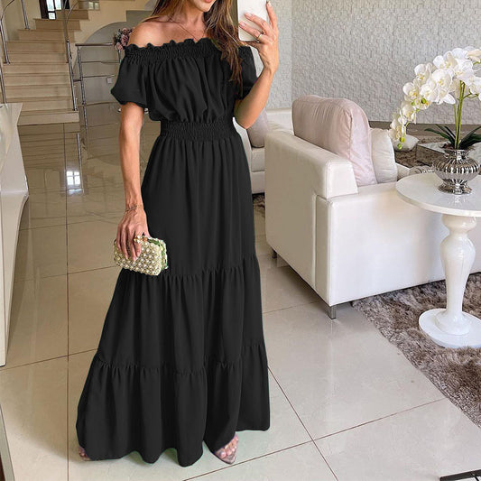 Modern Fashionable Off Neck Dress