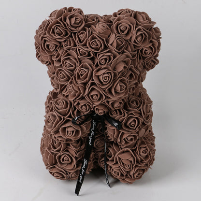 Regalo del Día de San Valentín Oso Rosa Flor Eterna Oso de Peluche Rosa Oso de Espuma PE 25 cm Día de San Valentín