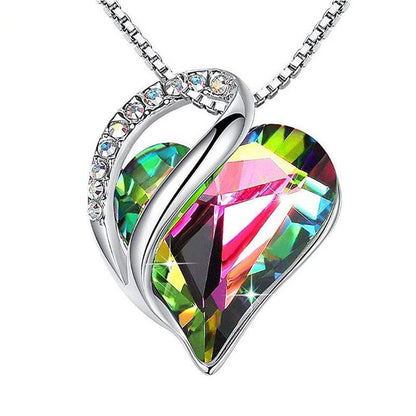 .925 Sliver Heart Shaped Geometric Necklace Chain