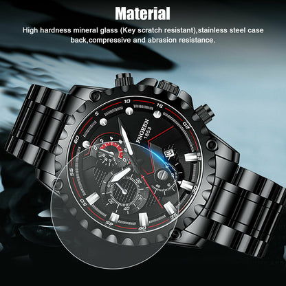 Reloj de pulsera resistente al agua para hombre, clásico, de acero inoxidable, luminoso, de cuarzo, de lujo