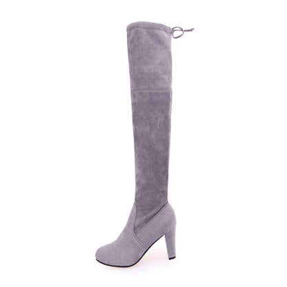 Sexy Thigh High MId-Heel Faux Suede Over-the-knee Boot