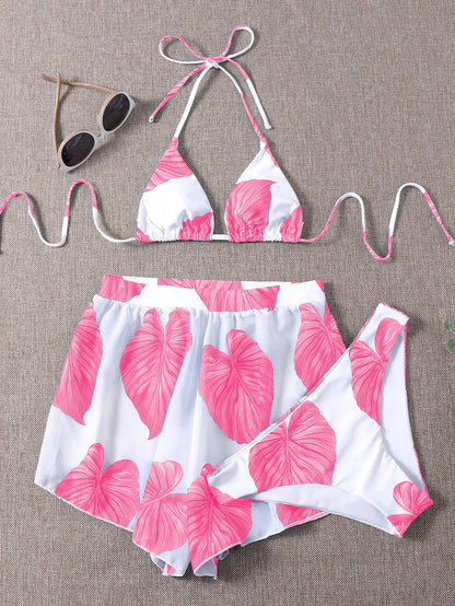 Adjustable Three-piece Bikini w/Straps