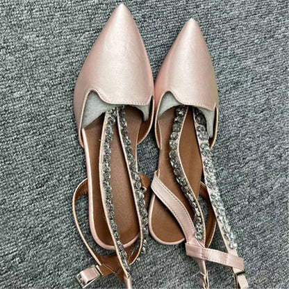 Baotou Pointed Rhinestone Sandals