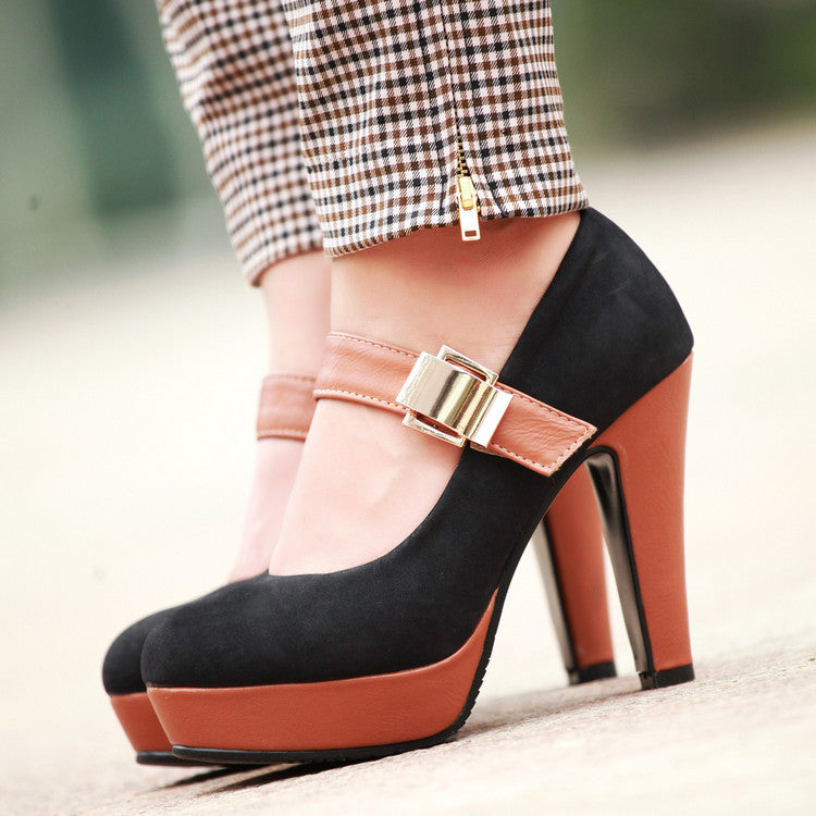 Tacones altos con velcro impermeables