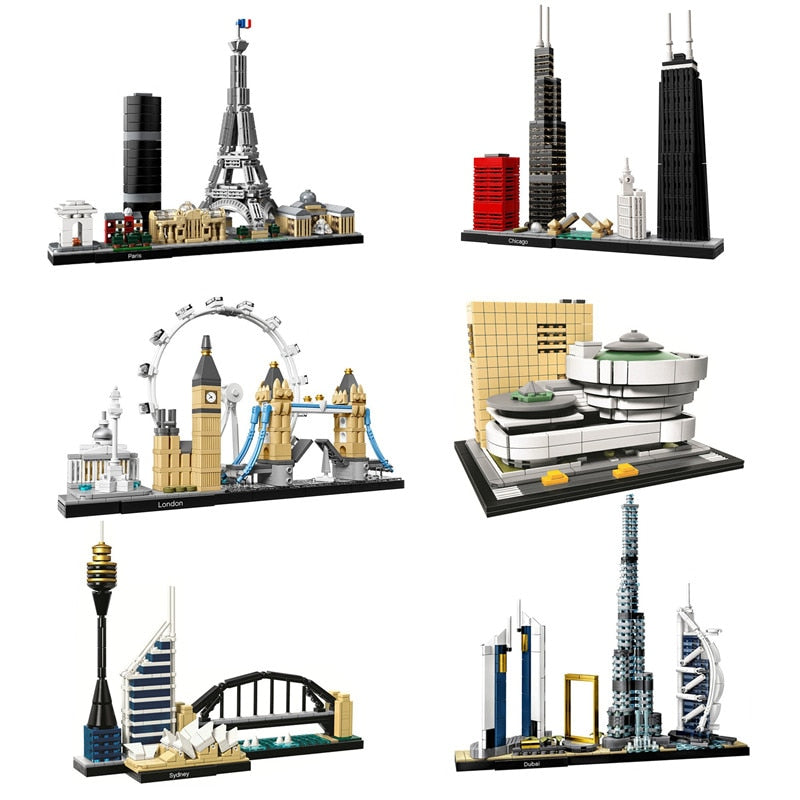 Architecture Paris Dubai London Sydney Chicago Shanghai Building Blocks Kit