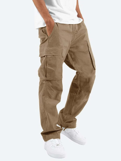 Workwear Drawstring Multi-pocket Casual Pants