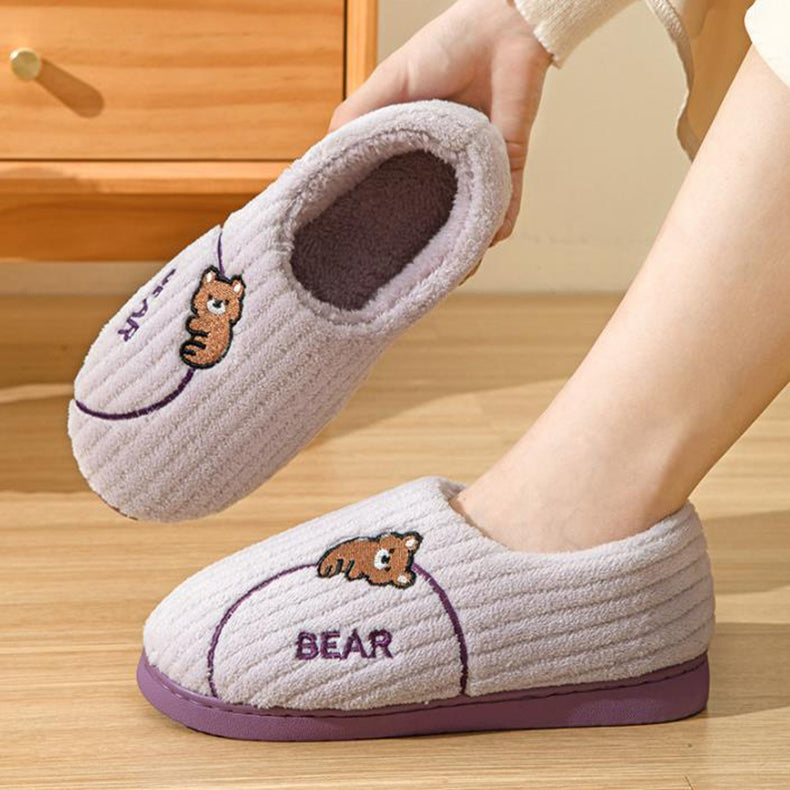 Zapatos de casa antideslizantes informales Bear Fuzzy