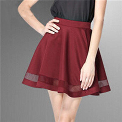 High waist pleated skirt A-line skirt