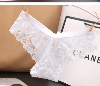 Lace Sheer Low Waist T-back Women's Seamless Gauze Bow T-back Head