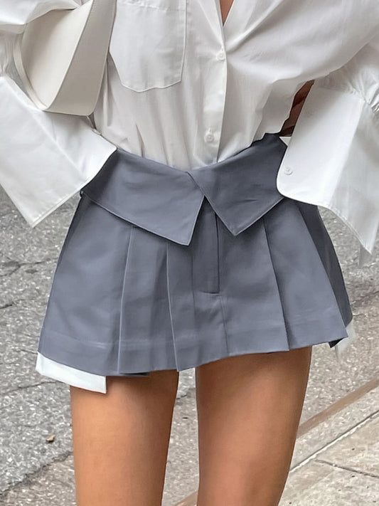 American Preppy Style Short Pleated Skirt