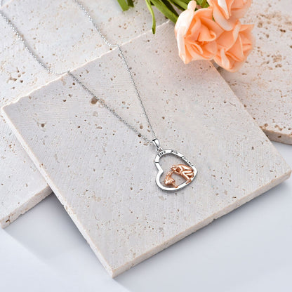 925 Sterling Silver Daughter Heart Pendant Necklace