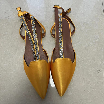 Baotou Pointed Rhinestone Sandals