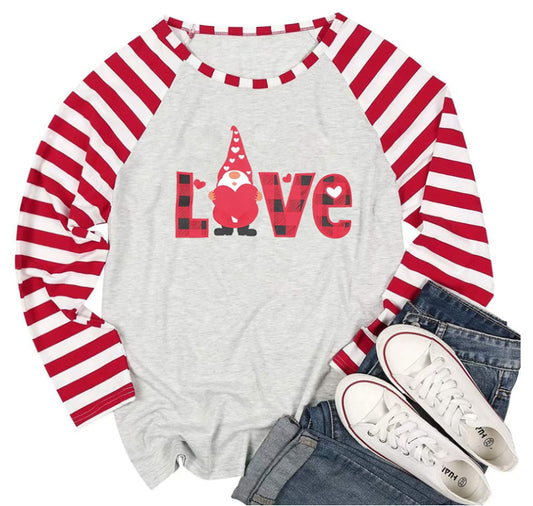 Valentine's Day Ladies Plaid Heart Shaped Shirt