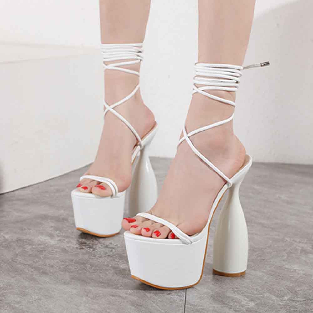 Waterproof Platform W/ Anle Straps High Heel Sandals