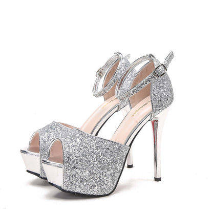 Adorable Ankle Strap Stiletto High Heels