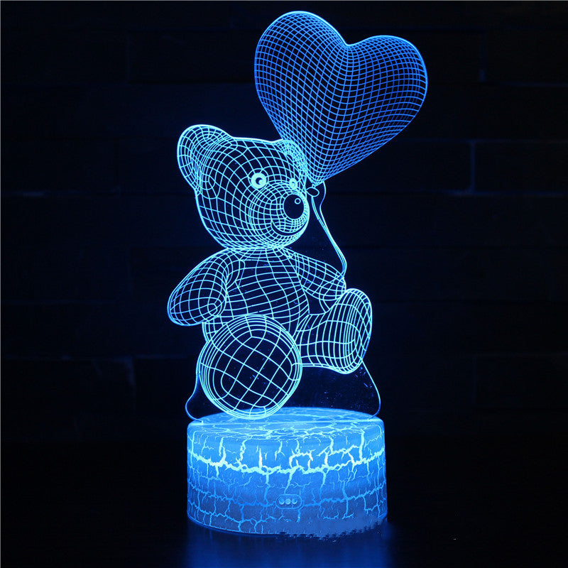 Love Bear Series Luz 3D Luz nocturna creativa Luz visual LED