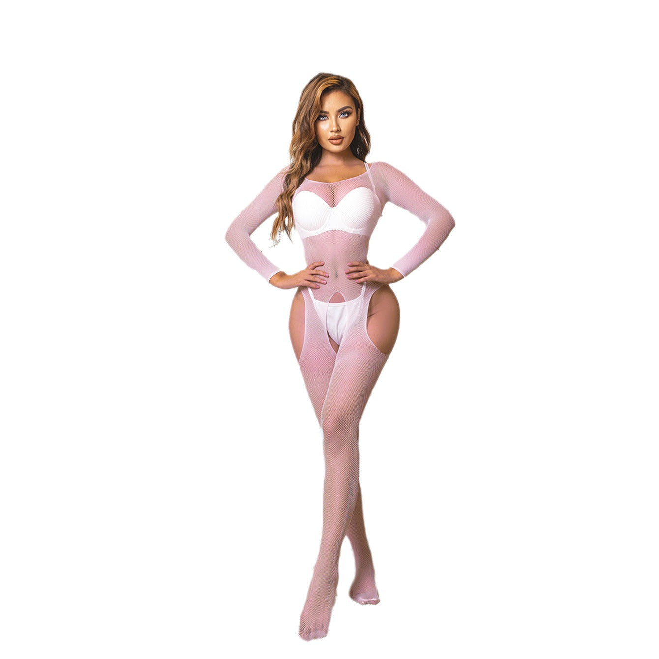 Fine Mesh Transparent Temptation Hollow-out Jumpsuit