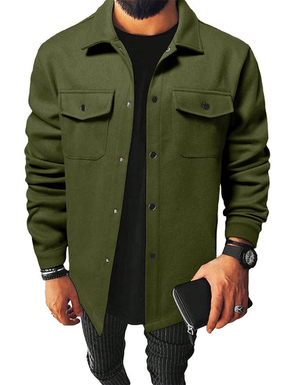 Casual Men's Brushed Shirt / Jacket