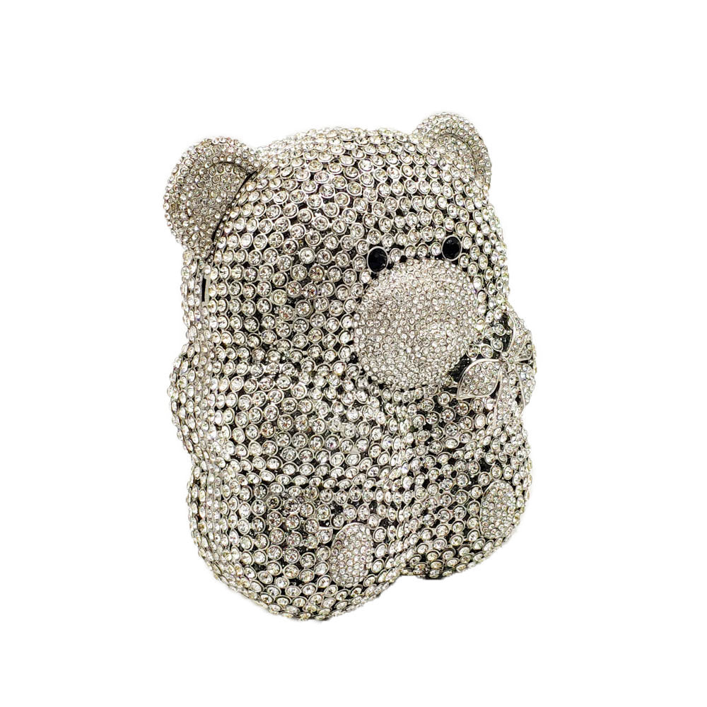 Bolso de noche para mujer con embrague de fiesta y diamantes de oso