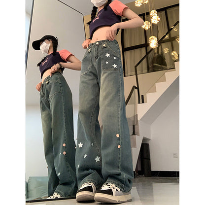 American-style Retro High Waist Jeans