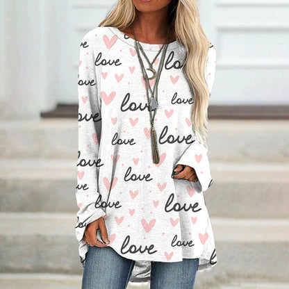 Love Print Long Sleeve Top